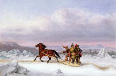 Crossing the St. Lawrence from Levis to Quebec on a Sleigh